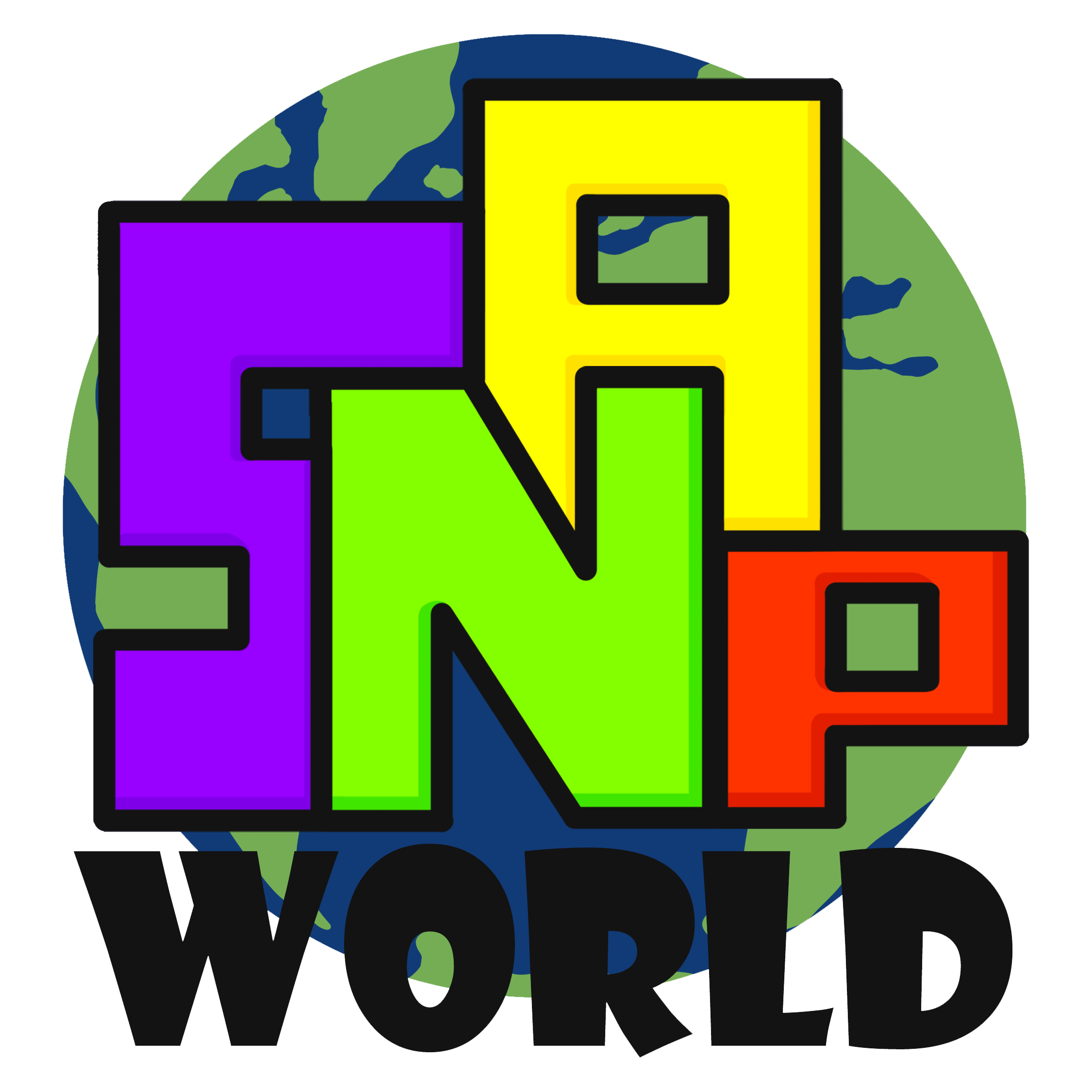 logo for a game entitled snap world