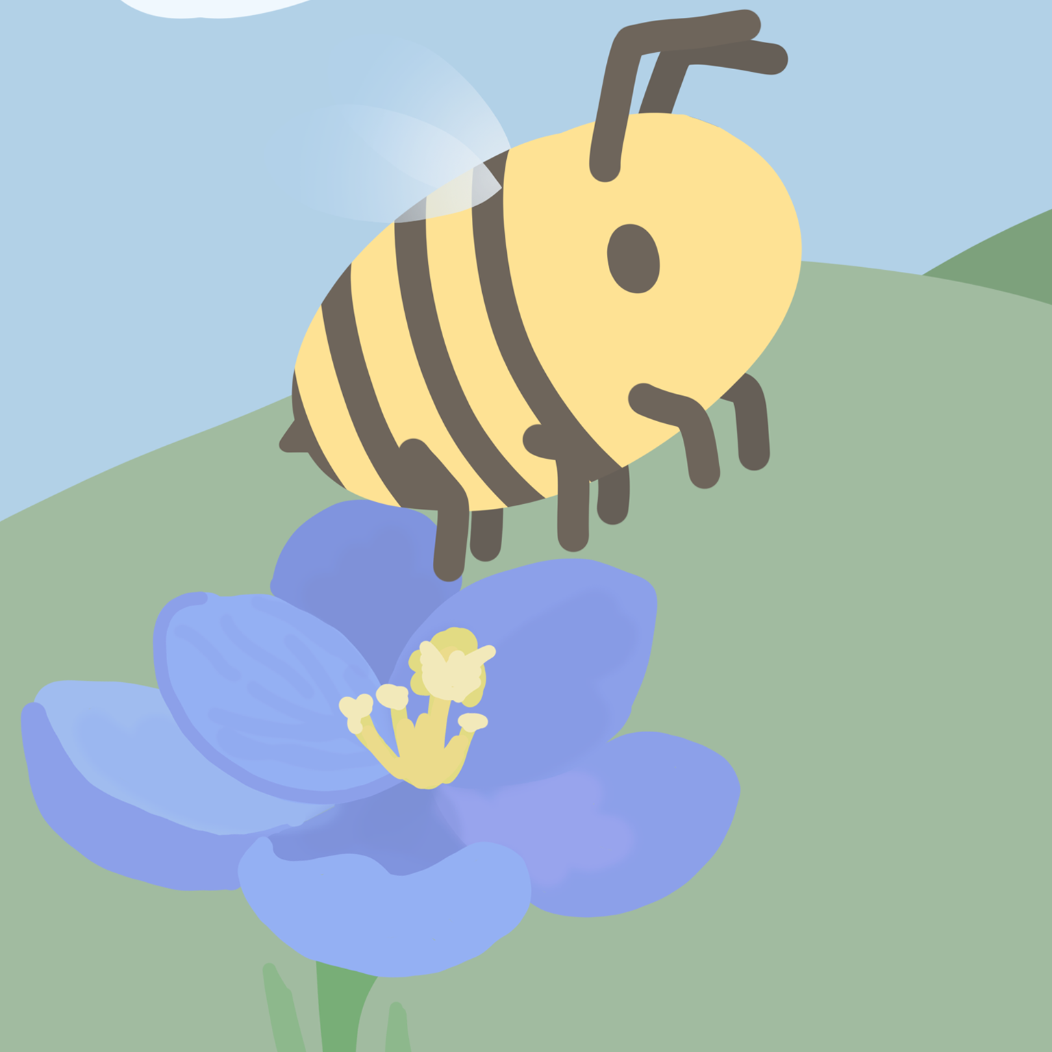 illustration of a bee on a flower